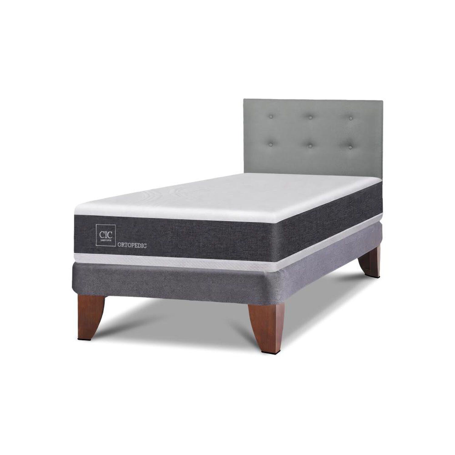 Cama Europea Cic Ortopedic / 1.5 Plazas / Base Normal + Respaldo image number 2.0