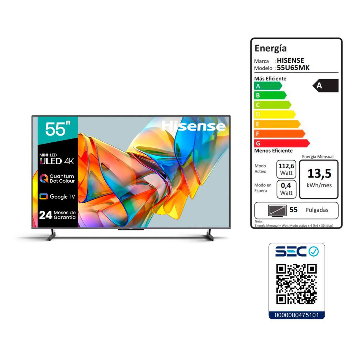 Mini LED 55" Hisense 55U65MK / Ultra HD 4K / Smart TV image number 11.0