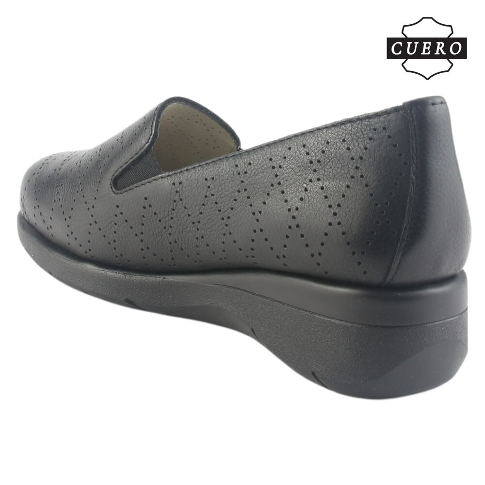 Mocasin De Cuero Chalada Mujer Cala-2 Negro Casual image number 4.0