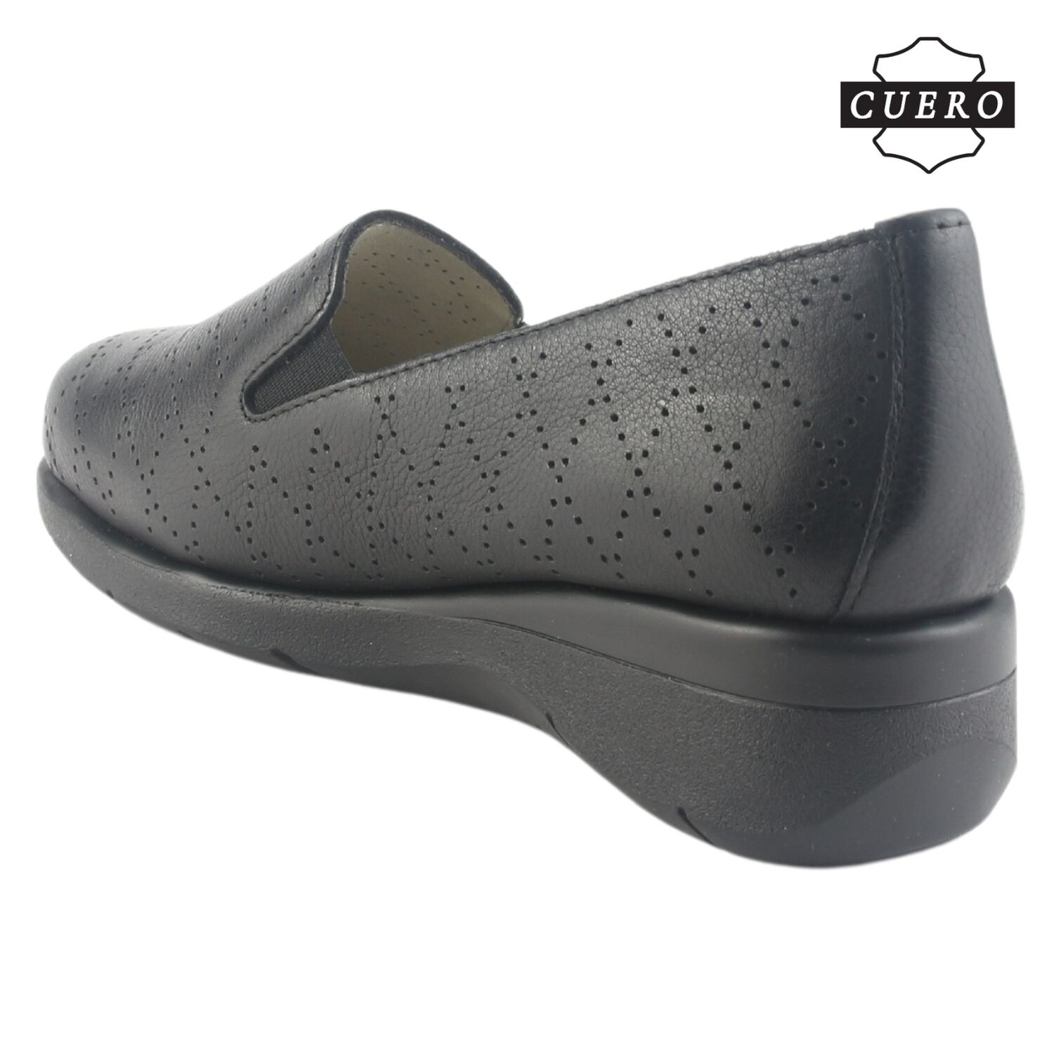 Mocasin De Cuero Chalada Mujer Cala-2 Negro Casual image number 4.0
