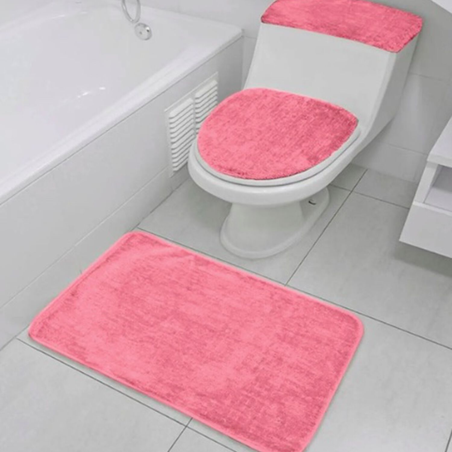 Set De Alfombras De Ba&ntilde;o Rosado image number 0.0