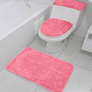 Set De Alfombras De Ba&ntilde;o Rosado