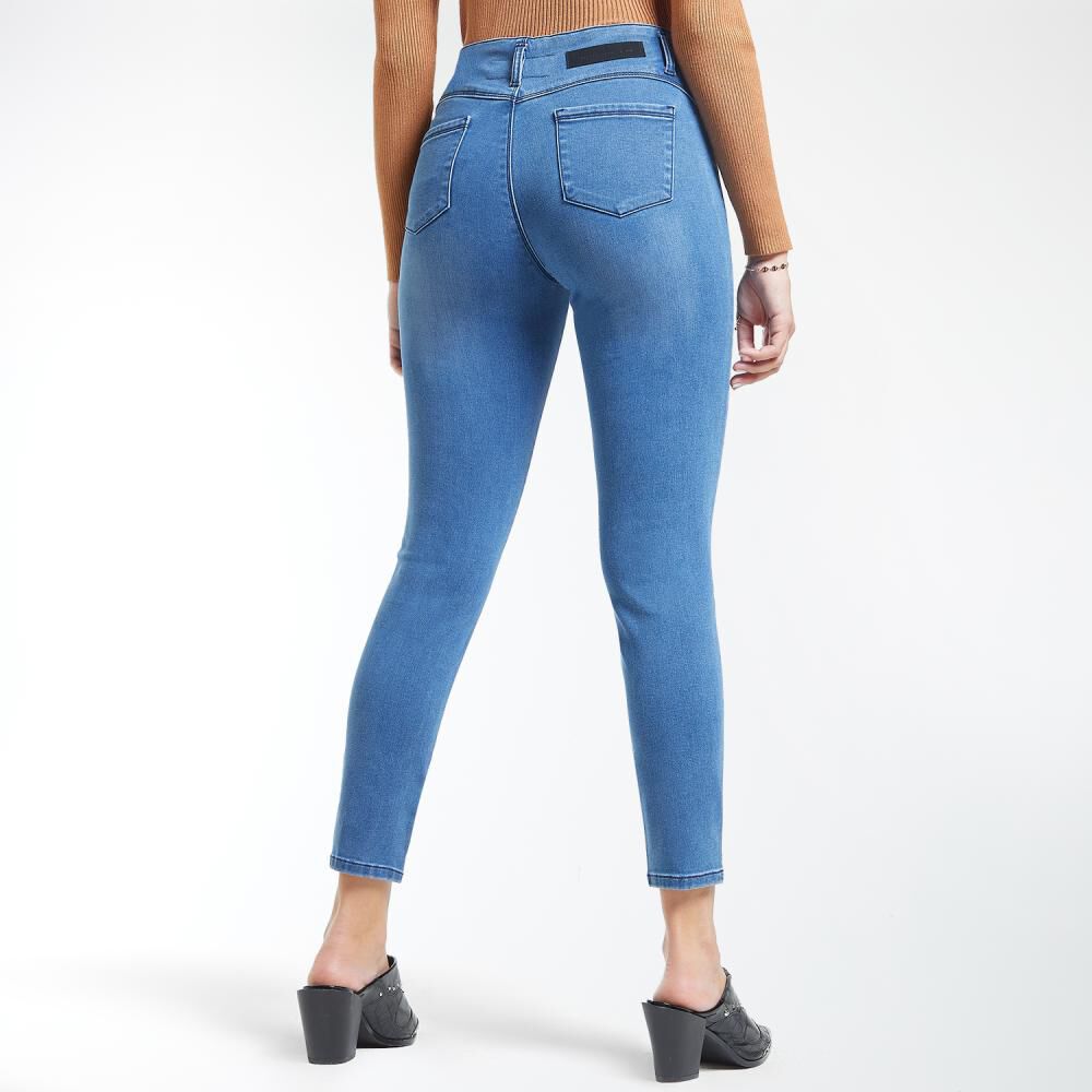 Jeans Tiro Medio Escultural Push Up Mujer Kimera image number 3.0