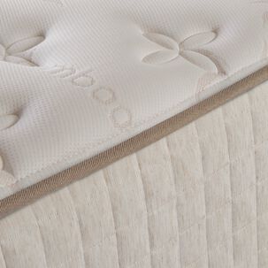 Cama Europea Celta Natural Bamboo / King / Base Dividida + Respaldo