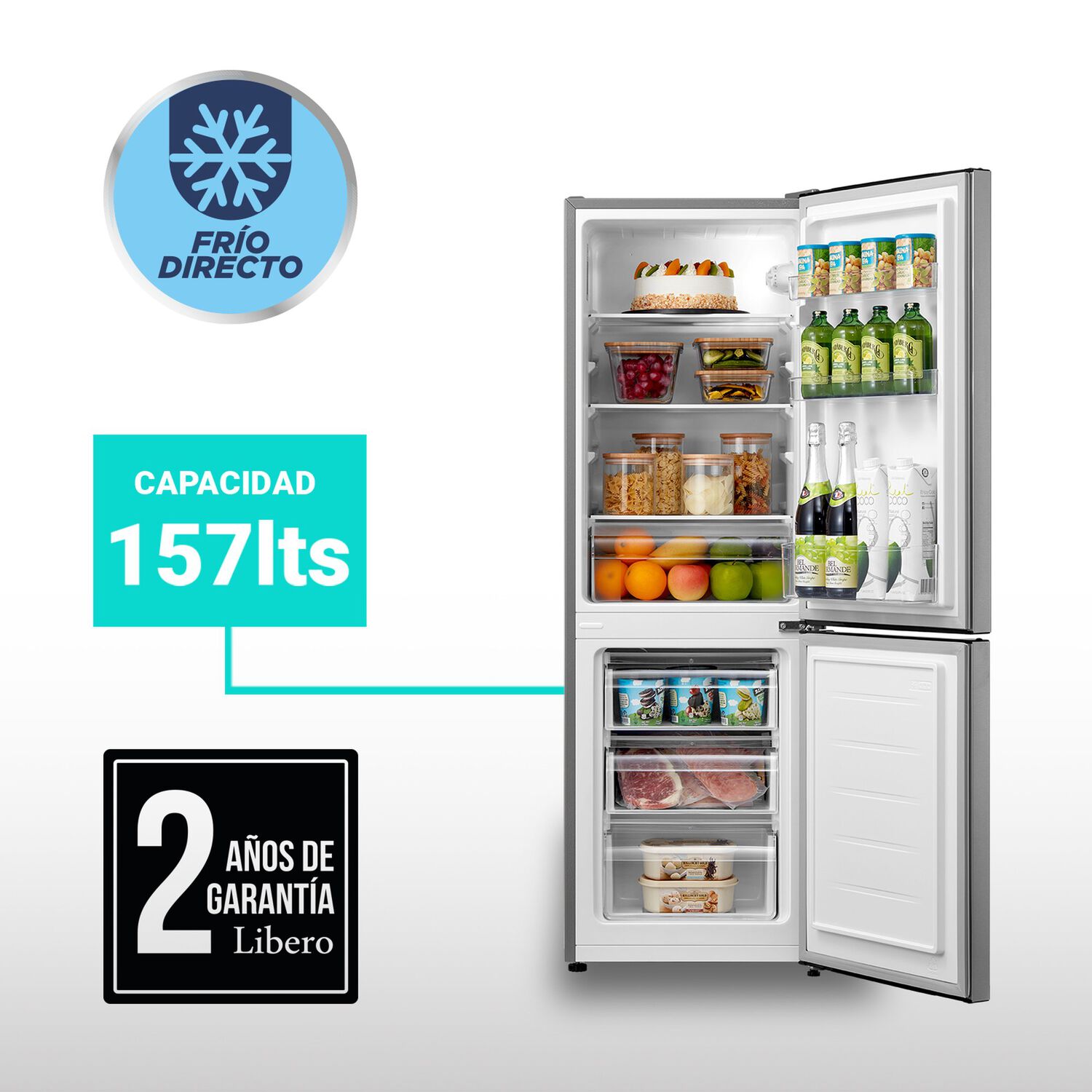 Refrigerador Bottom Freezer Frio Directo 157 Lts Lrb-180dfi image number 5.0