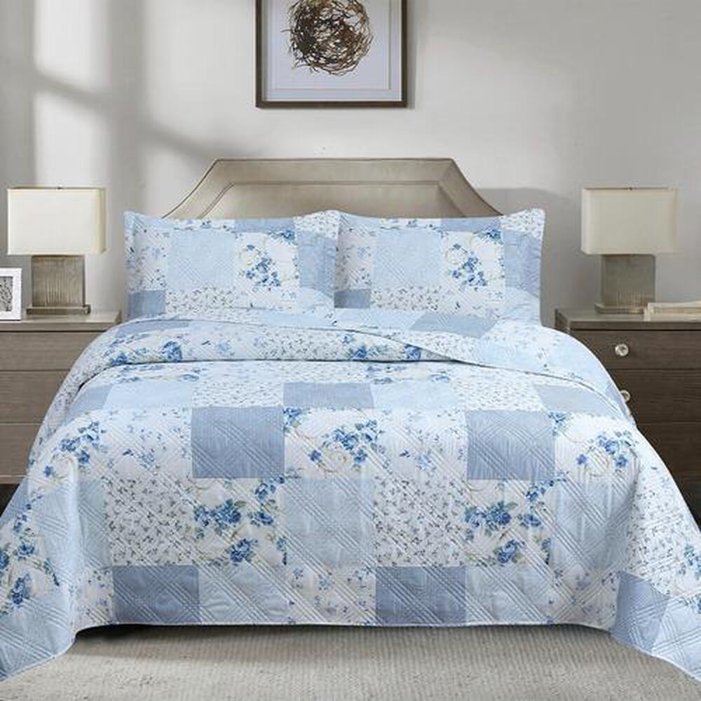 Quilt Andes Estampado Patchwork Celeste 1.5 Plazas image number 0.0