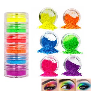 6 Colores Polvo Suelto Neon Rostro Ojos Halloween Maquillaje