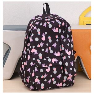 Mochila Escolar 46cm Dise&ntilde;o Floral Print Black