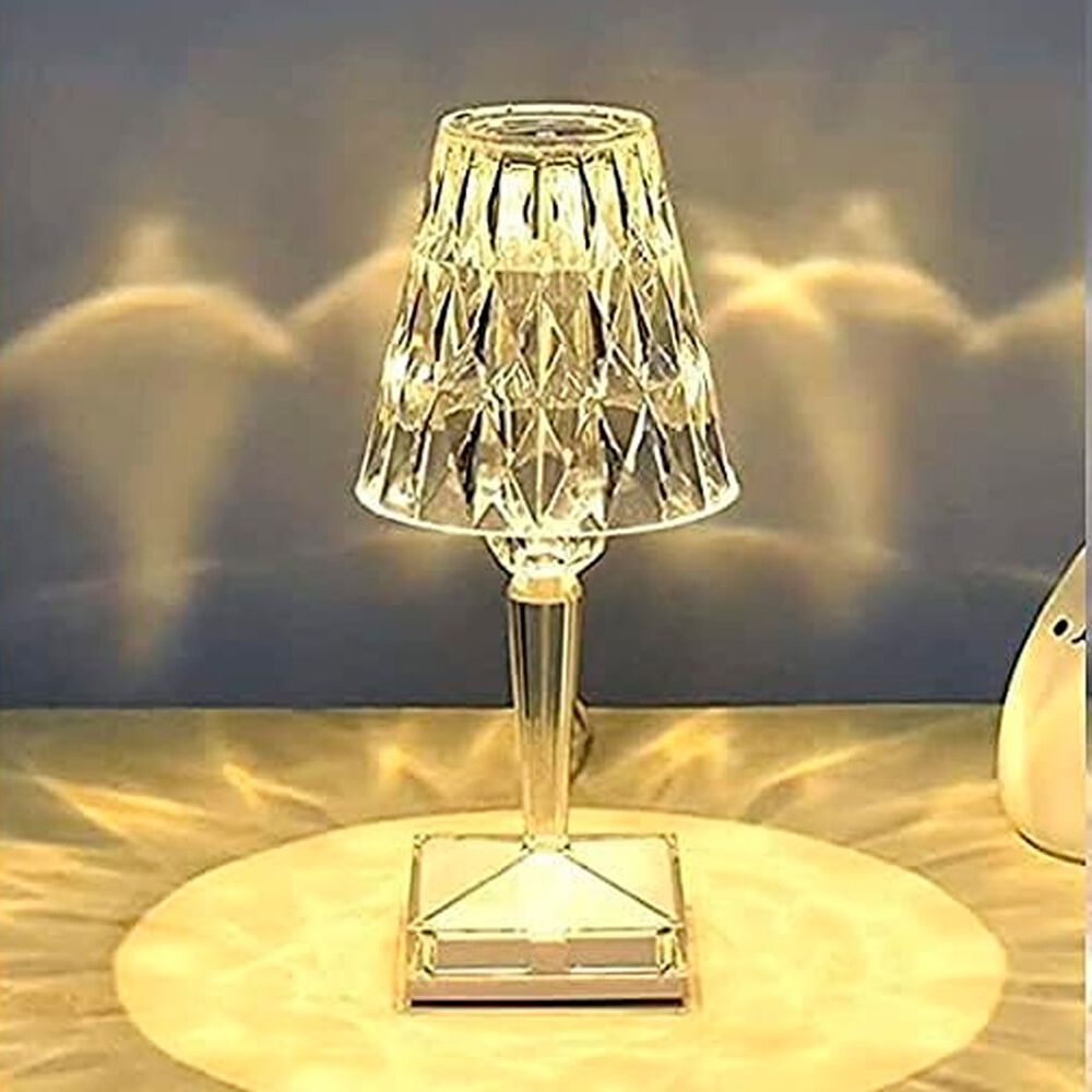 Lámpara De Mesa Diseño De Diamante Con Modos De Luz Y Control Táctil image number 1.0