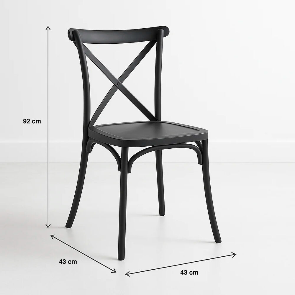 Silla Crossback Danubio De Terraza Exterior O Comedor - Negra image number 3.0