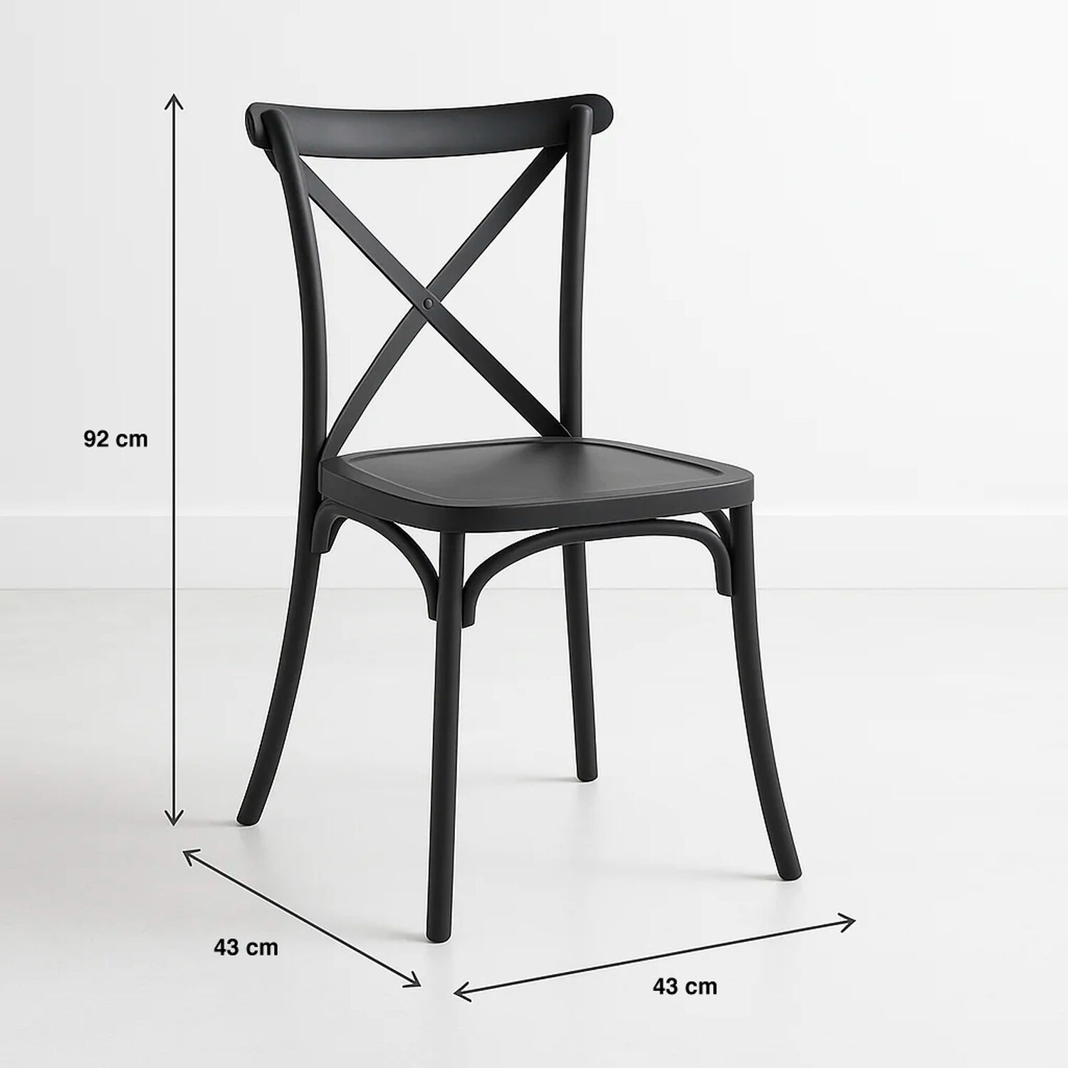 Silla Crossback Danubio De Terraza Exterior O Comedor - Negra image number 3.0
