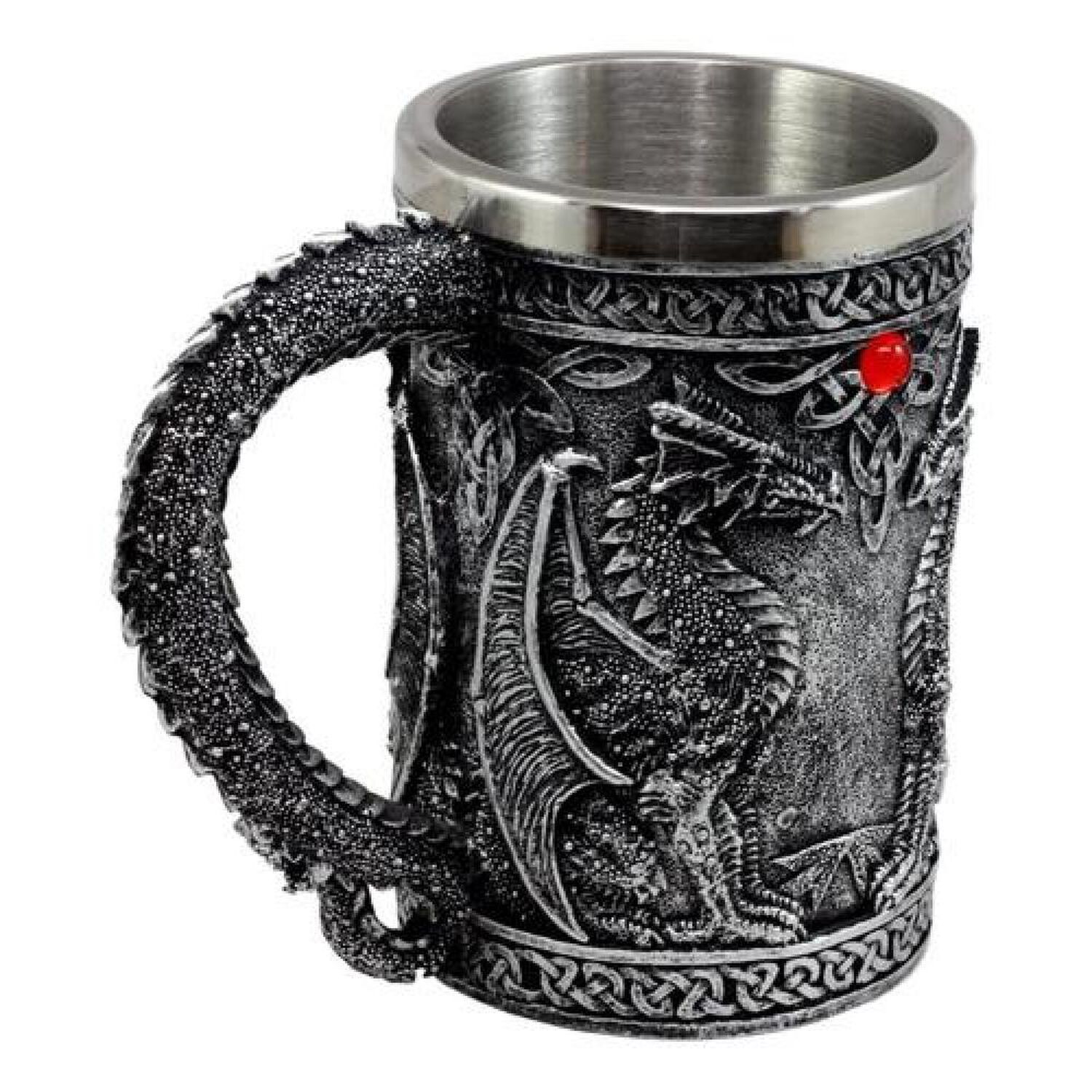Taza Taz&oacute;n Xl Silver Celta Twin Dragon Fire Drakes image number 3.0