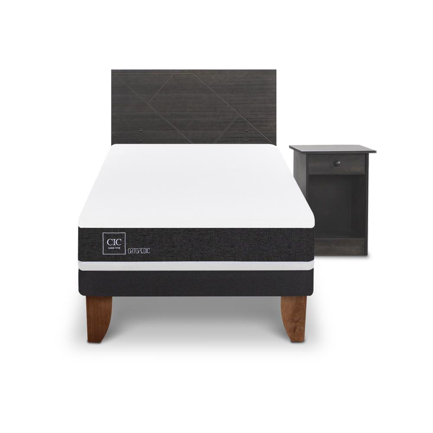 Cama Europea Cic Ortopedic / 1.5 Plazas / Base Normal + Set De Maderas image number 0.0