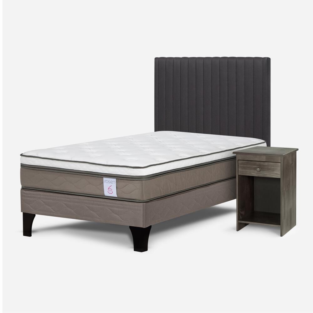 Cama Europea Rosen New Style 6 / 1.5 Plazas / Base Normal + Set De Maderas Lucio image number 1.0