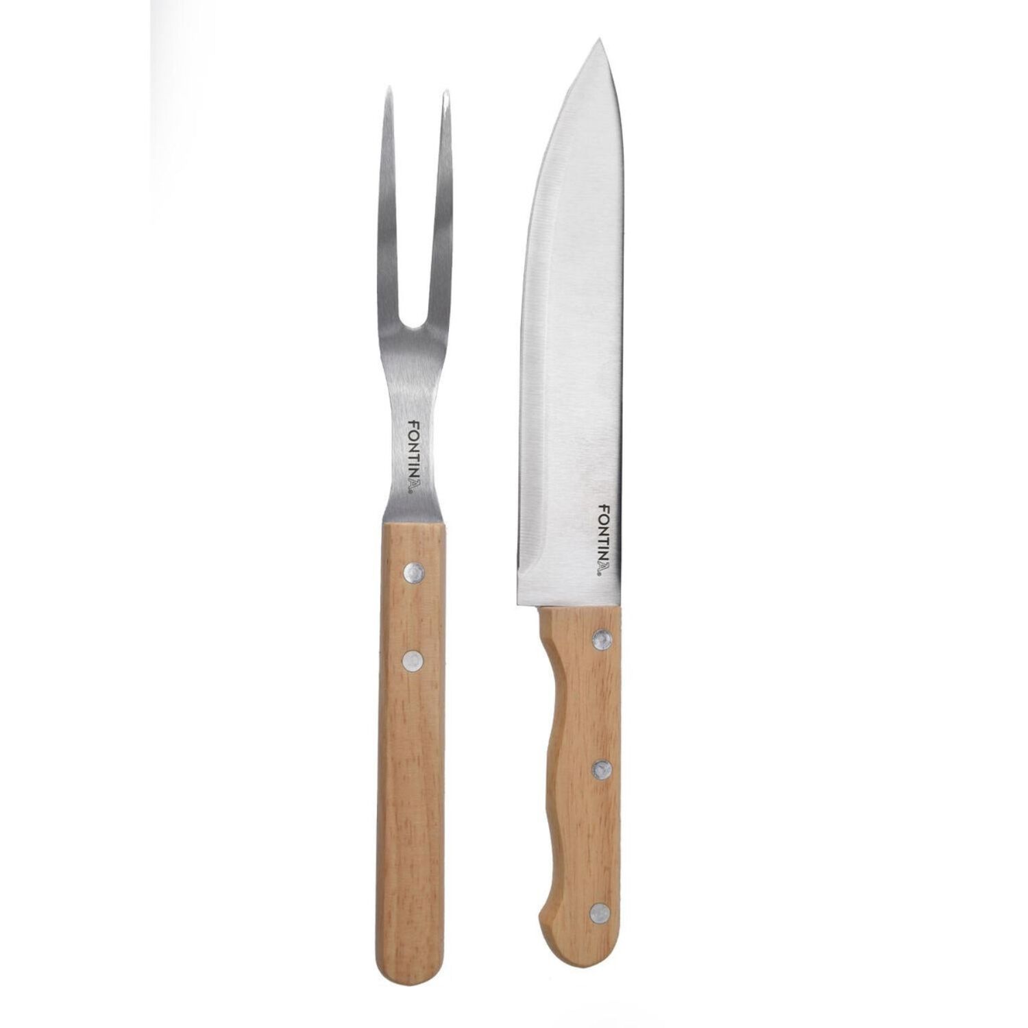 Set Parrillero 2 Piezas Acero Inoxidable Cuchillo + Trincho image number 1.0