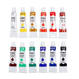 Color Gouache 12 Colores 12ml Pe1007 Foska