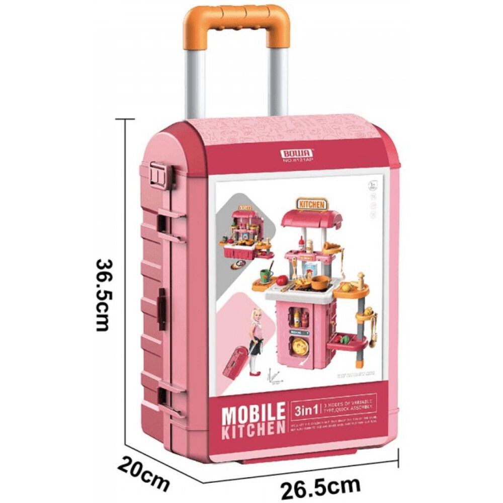 Juguete Set Maleta Cocina 49 Piezas 3 En 1 Rosado Infantil image number 3.0