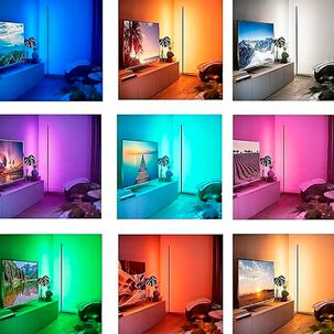 L&aacute;mpara Barra De Pie Multicolor Rgb Led Floor Lamp