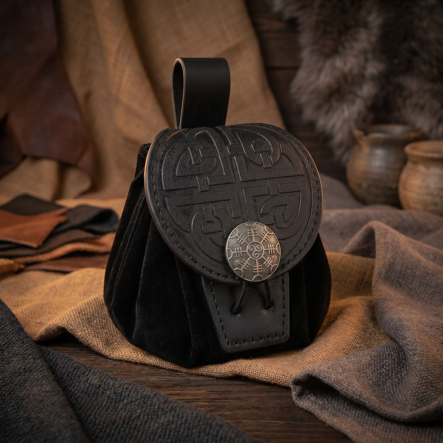 Bolso Medieval Para Cintur&oacute;n Con Broche N&oacute;rdico Vikingo image number 6.0