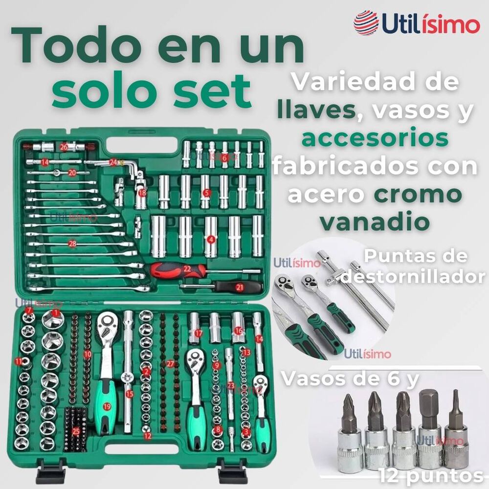 Set Caja De Herramientas 216 Piezas Dados Y Llaves Acero Cromo image number 6.0