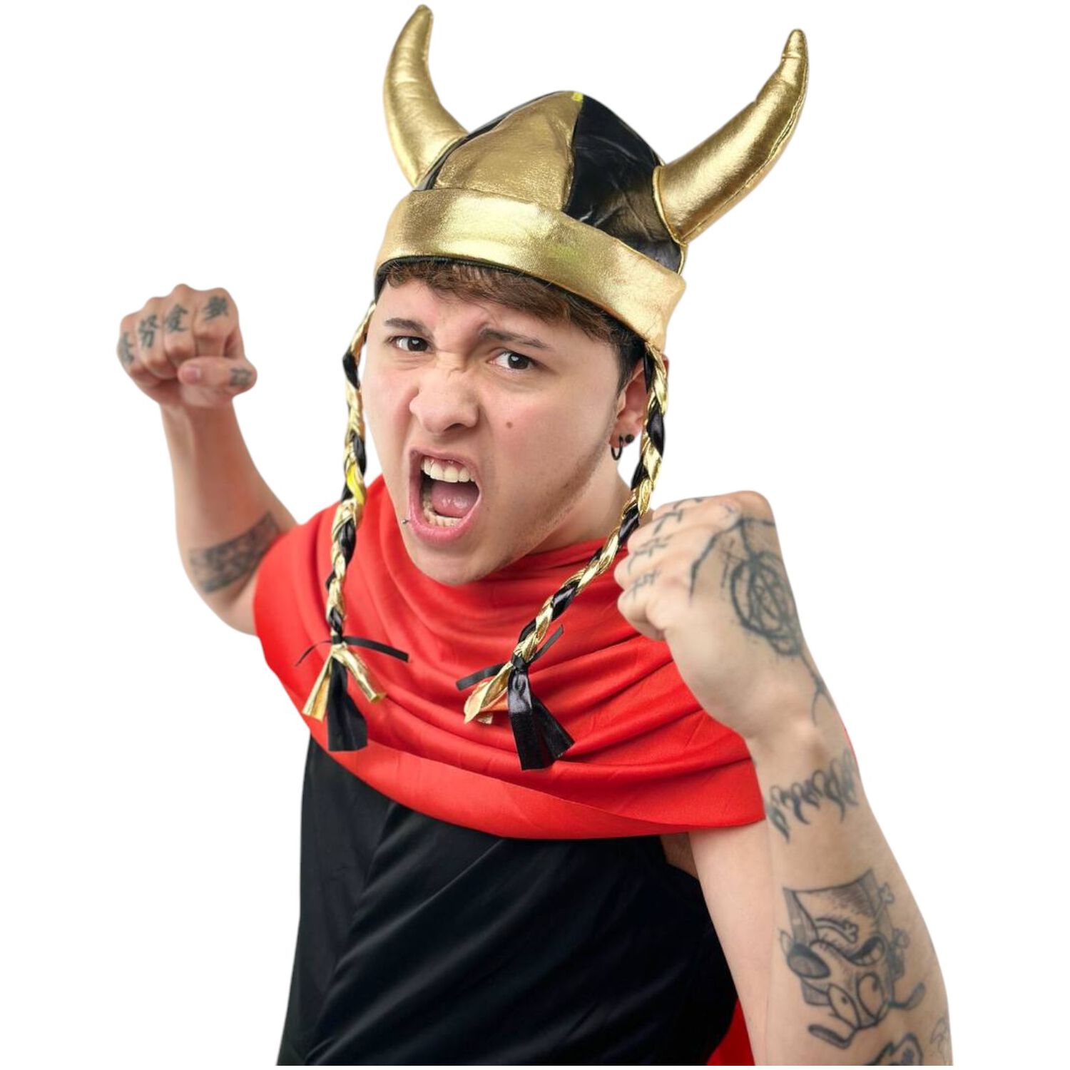 Casco Sombrero Vikingo Trenzas Accesorios Edad Media image number 1.0