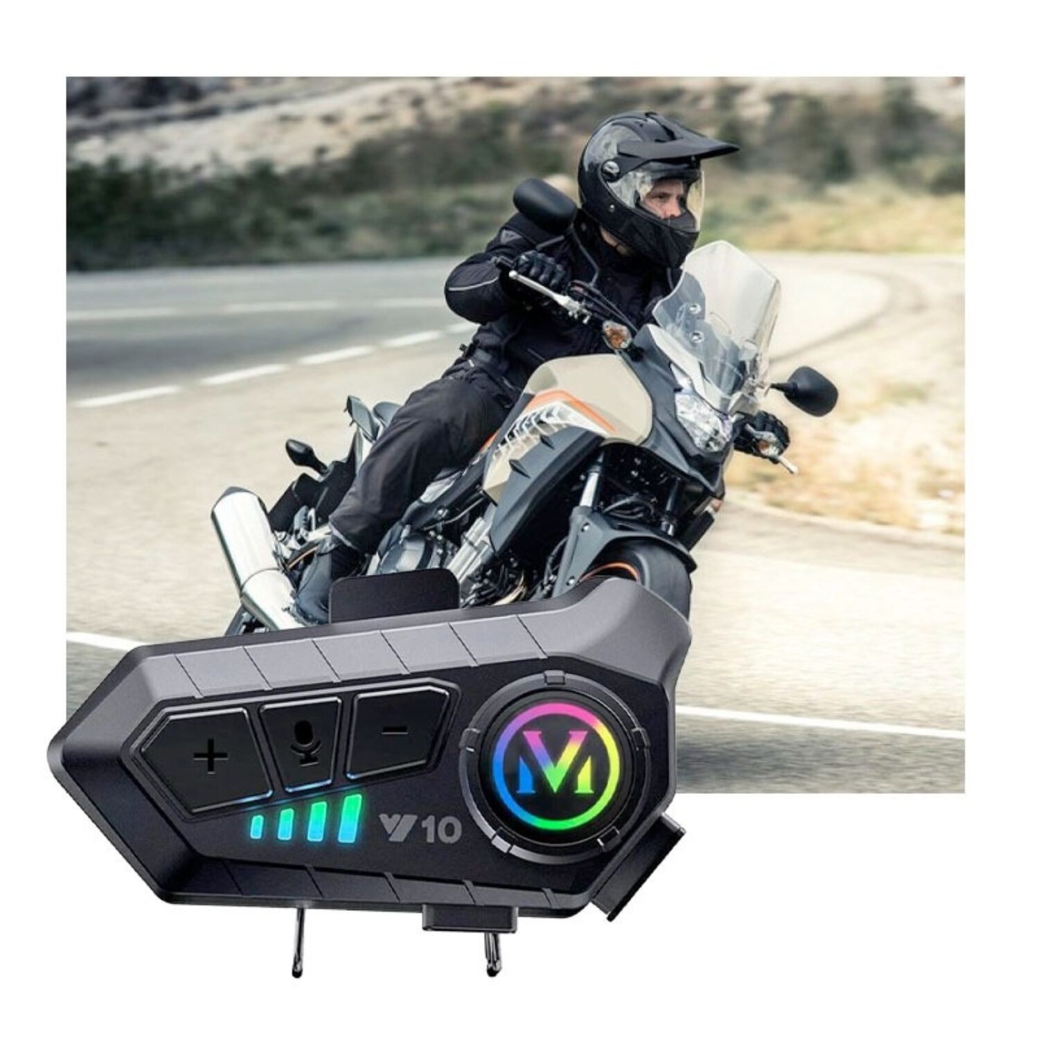 Intercomunicador Bluetooth Para Casco Mod.y-10 Intercomunicador Con Luz Recargable image number 2.0