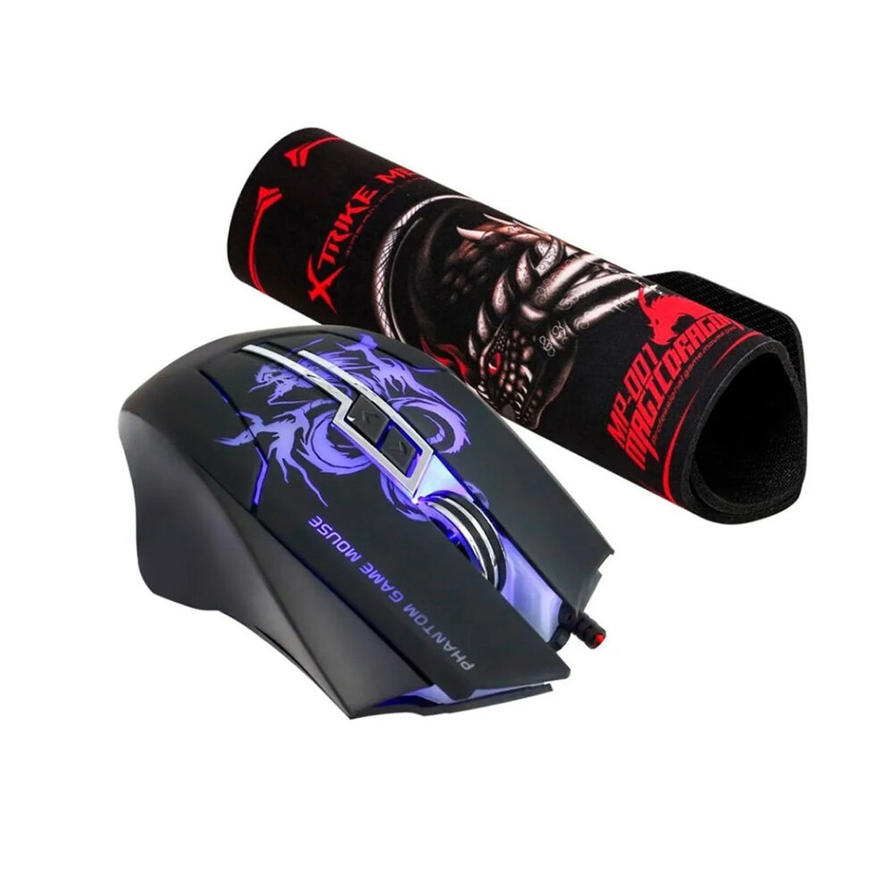 Kit Mousepad + Mouse Gamer Xtrike-me Con Iluminación Led Rgb image number 0.0