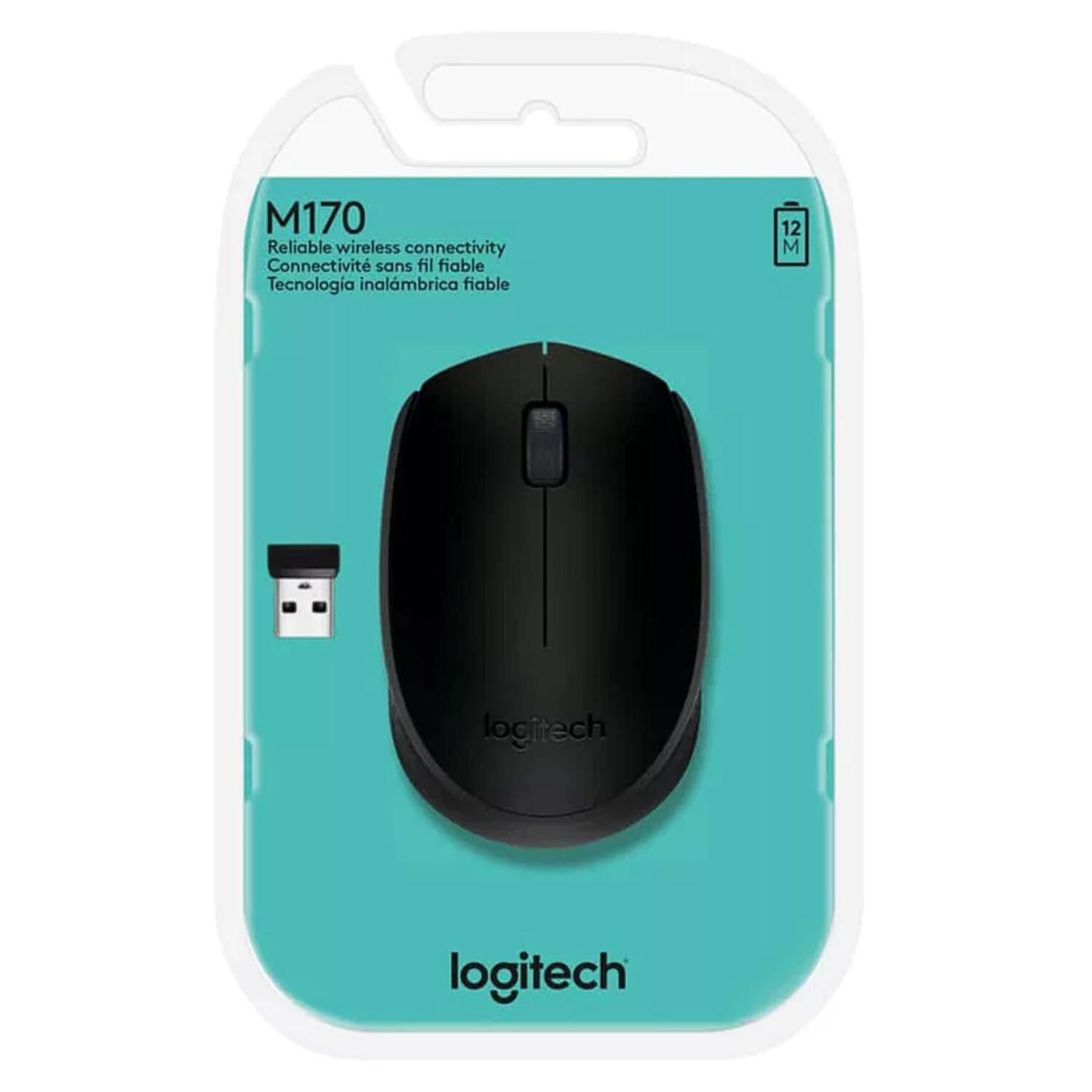 Mouse Inalambrico Usb Peque&ntilde;o Oficina M170 Negro image number 2.0