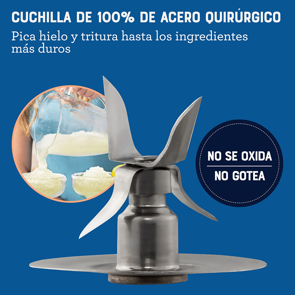 Licuadora Oster Vaso De Vidrio 6 Velocidades + Pulso Blstpegrpb image number 4.0