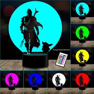 Lampara 3d Manda3 Baby Yoda Star C/remoto 16 Color