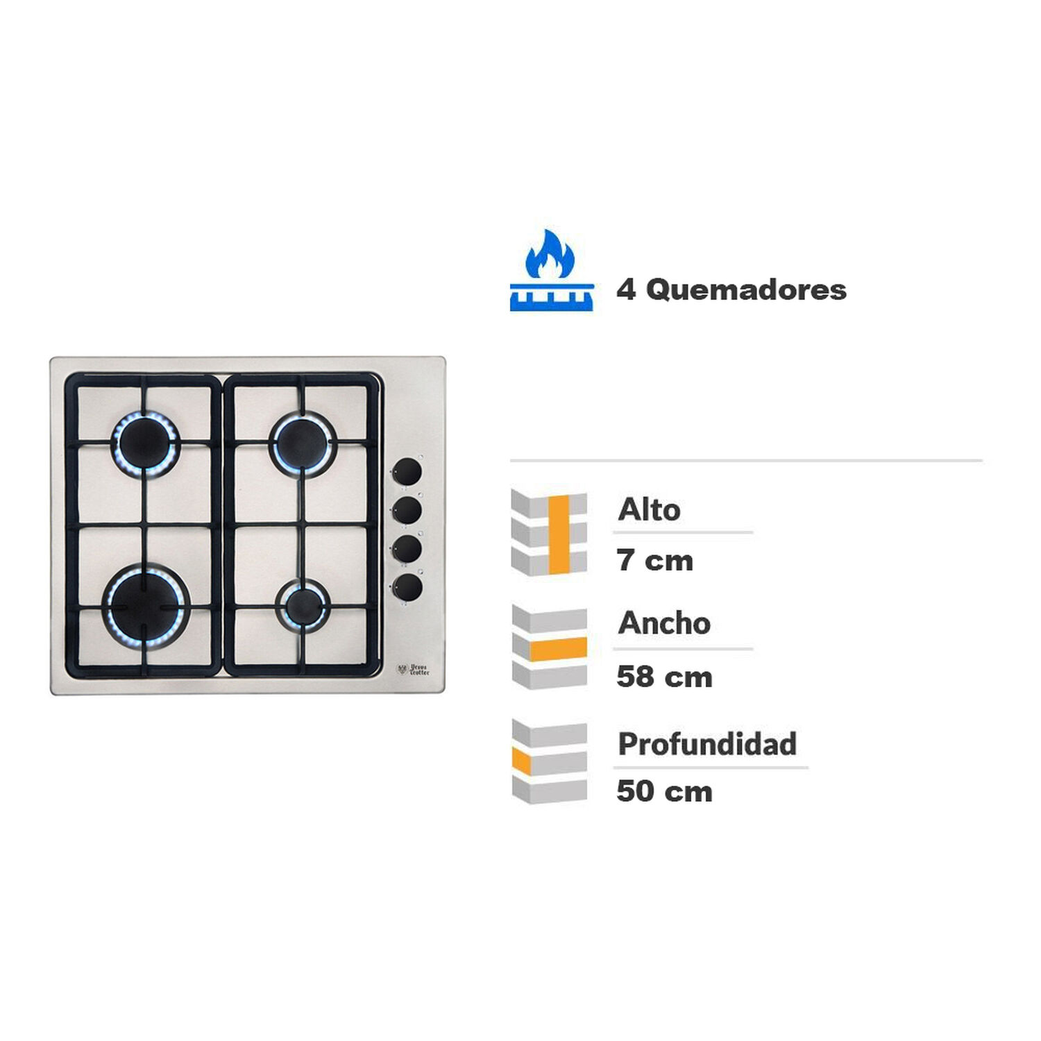 Encimera A Gas Ursus Trotter UT Prime G4 / 4 Quemadores image number 1.0