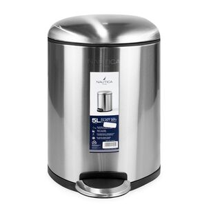 Basurero Acero Inoxidable Con Pedal 5 Litros Cierre Suave Nautica