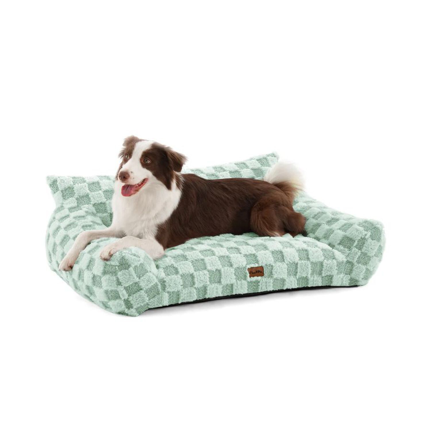 Cama Sof&aacute; Para Perros Y Gatos Dise&ntilde;o Cuadros Verde Lavable Talla M image number 2.0