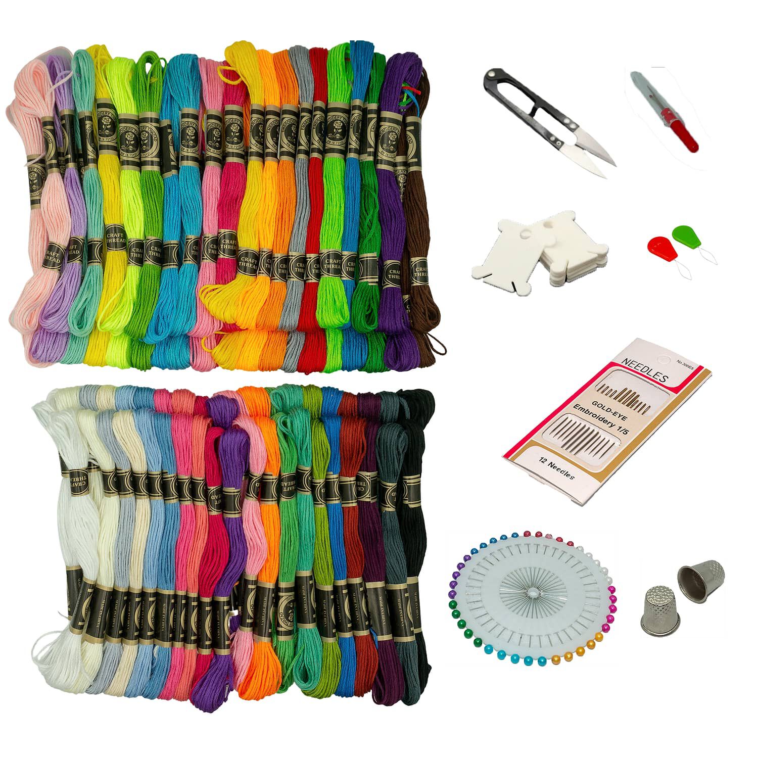 Kit De Bordado: 80 Madejas + 68 Accesorios Para Bordar image number 0.0
