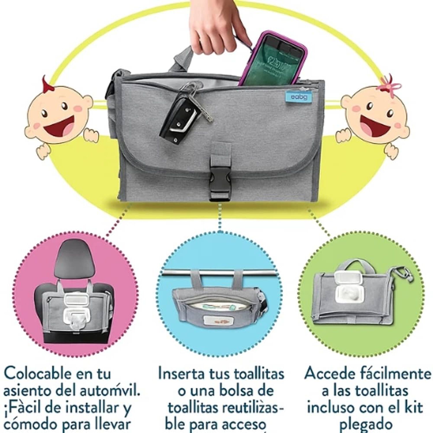 Cambiador Mudador Pa&ntilde;ales Beb&eacute; Plegable Portatil Impermeable image number 3.0
