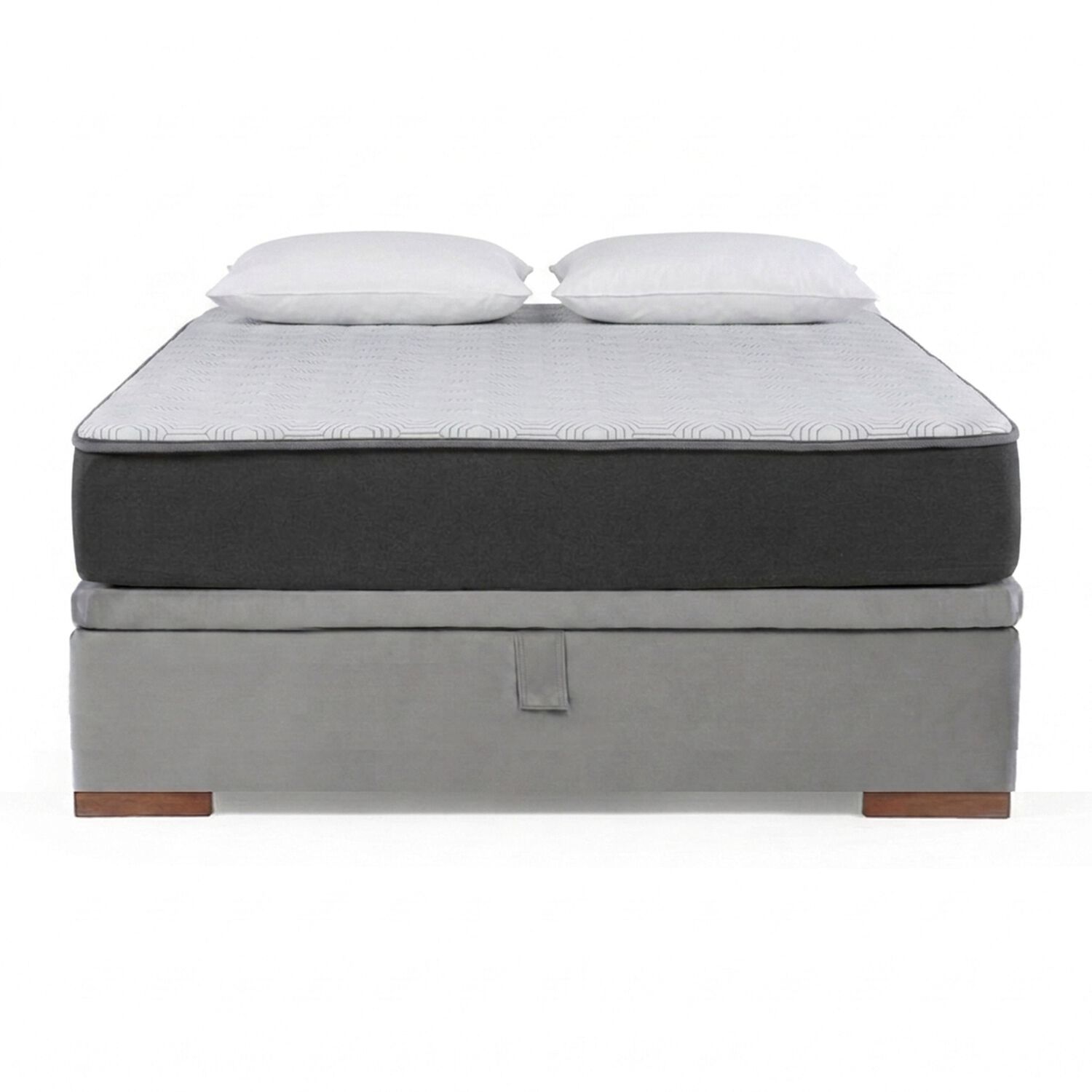 Cama Funcional Baul Full 1.35 Mt Colchon Comprimido New Top + 2 Almohadas Tela Gris image number 6.0