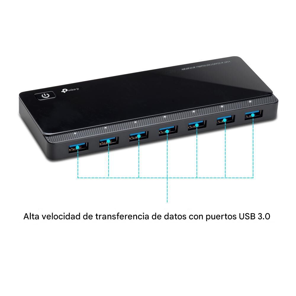 Hub 7 Puertos Usb 3.0 + 2 Puertos Cargadores (uh72 image number 4.0
