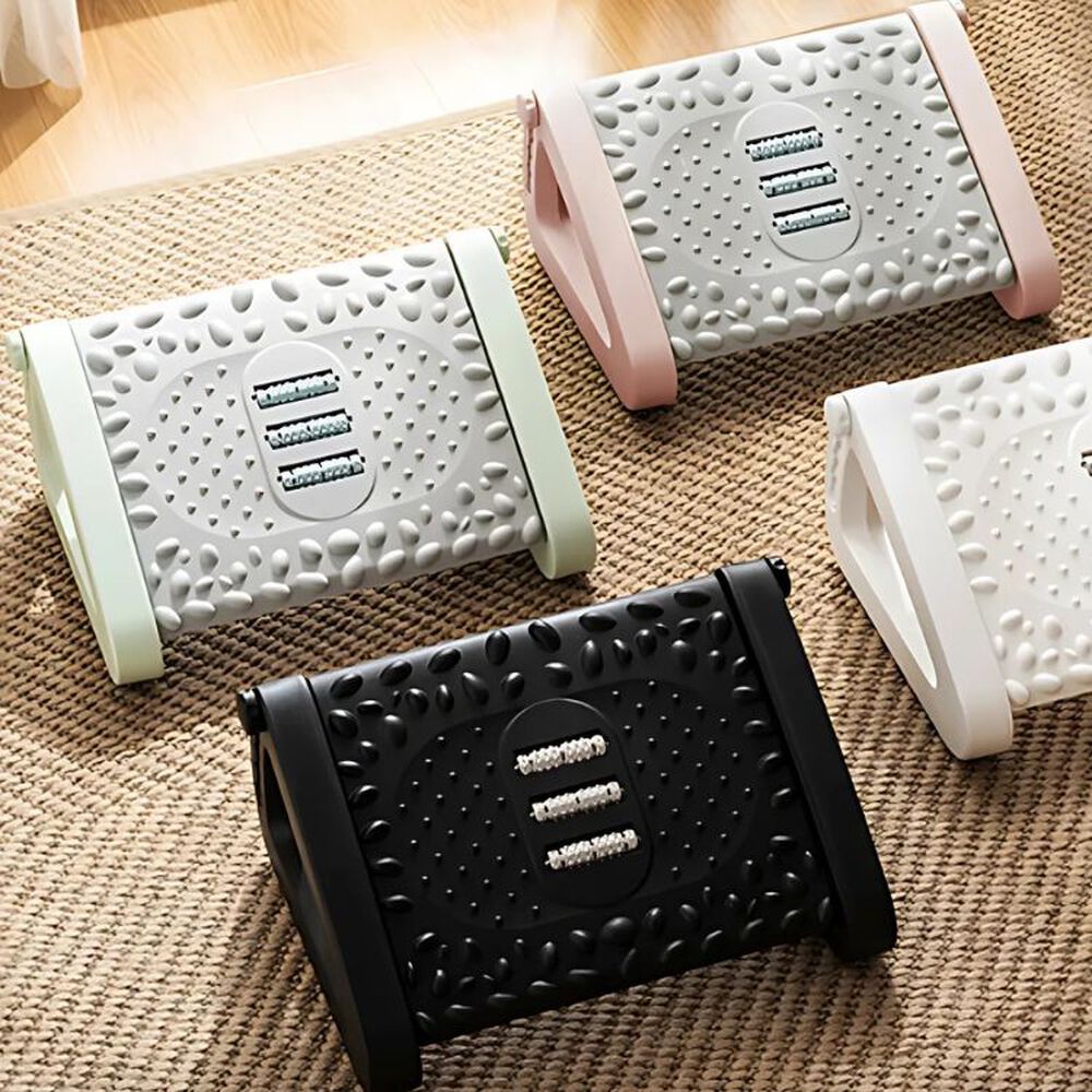 Reposapi&eacute;s Rodillos De Masaje Pedal Ajustable Ergonomico - Negro image number 6.0