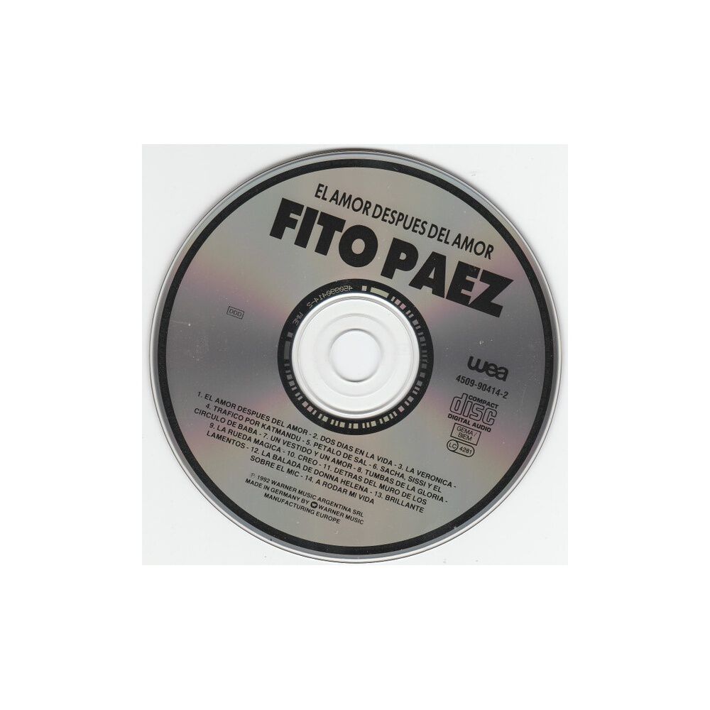 Fito Paez - El Amor Despues Del Amor (digipack) | Cd image number 2.0
