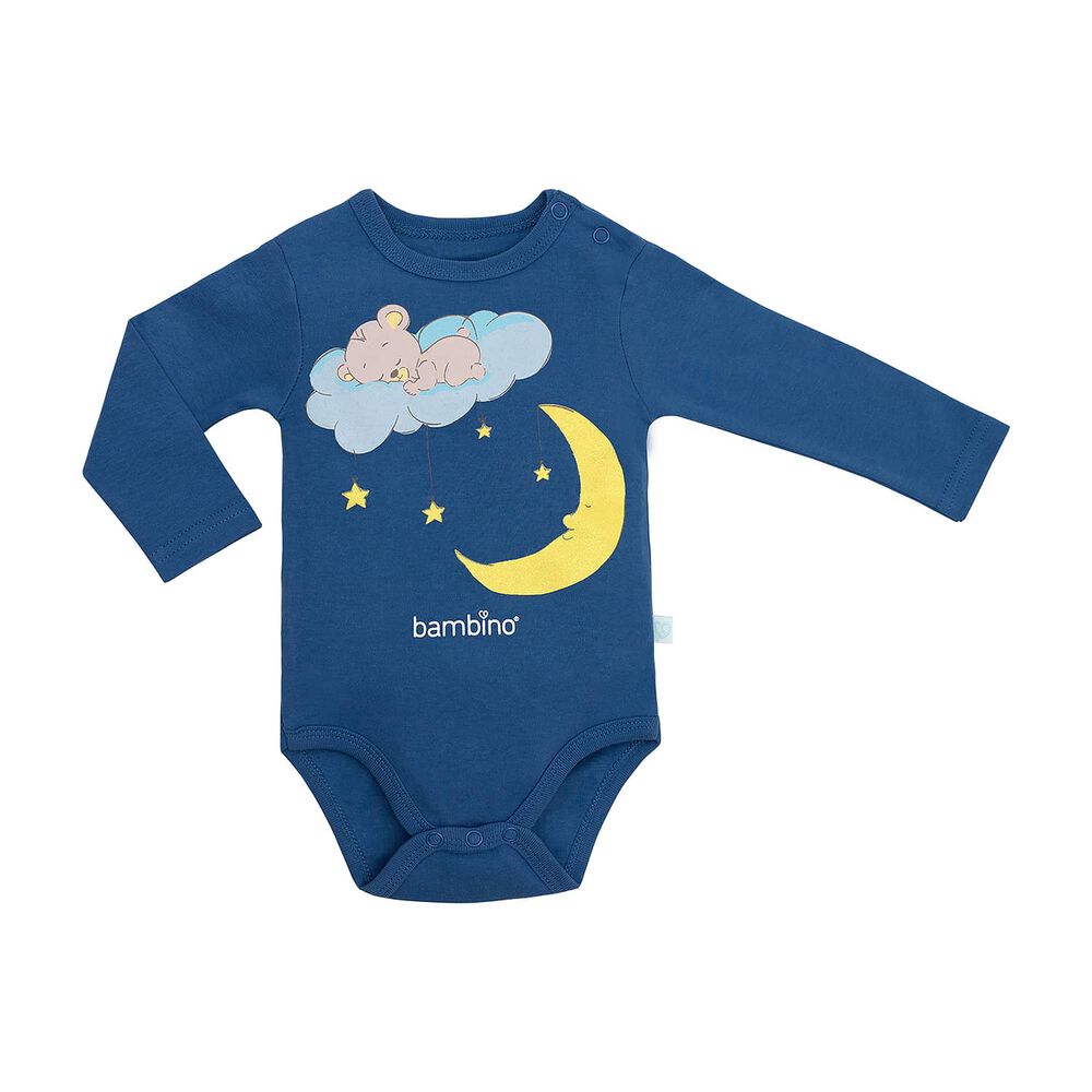 Set 2 Piezas Bodys Manga Larga Bambino Oso Celeste image number 2.0