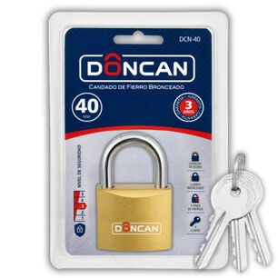 Pack De 3 Candados De 40mm Doncan De Acero Bronceado Dcn-40