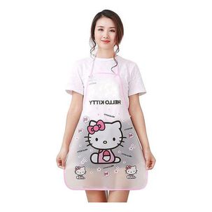 Delantal Cocina Kawaii Dibujos Pl&aacute;stico Tranparente Hello