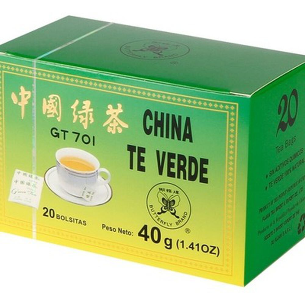 Te Verde China Green Tea Butterfly Brand 20 Bolsitas 40g image number 0.0