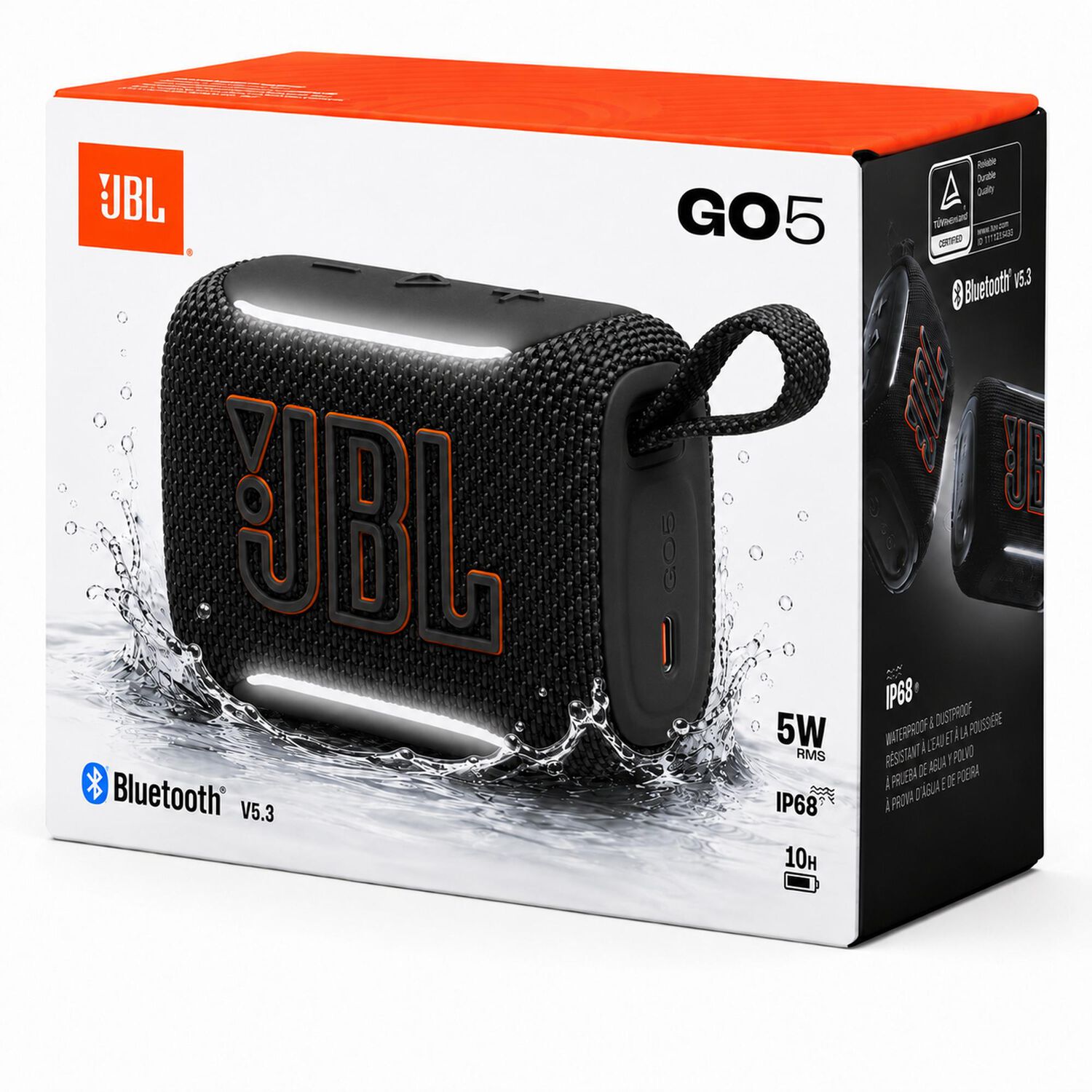 Parlante Bluetooth Jbl Go 5 Waterproof Black 10hrs/5w image number 0.0