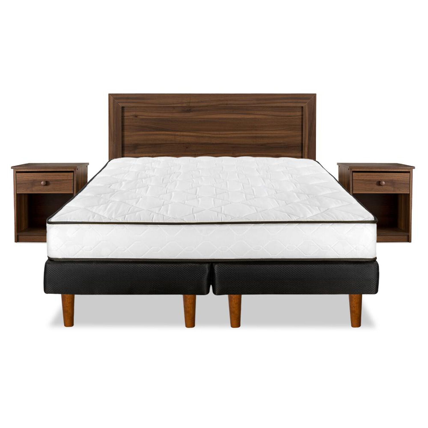 Cama Europea Flex New Simple / 2 Plazas / Base Dividida + Set De Maderas image number 1.0