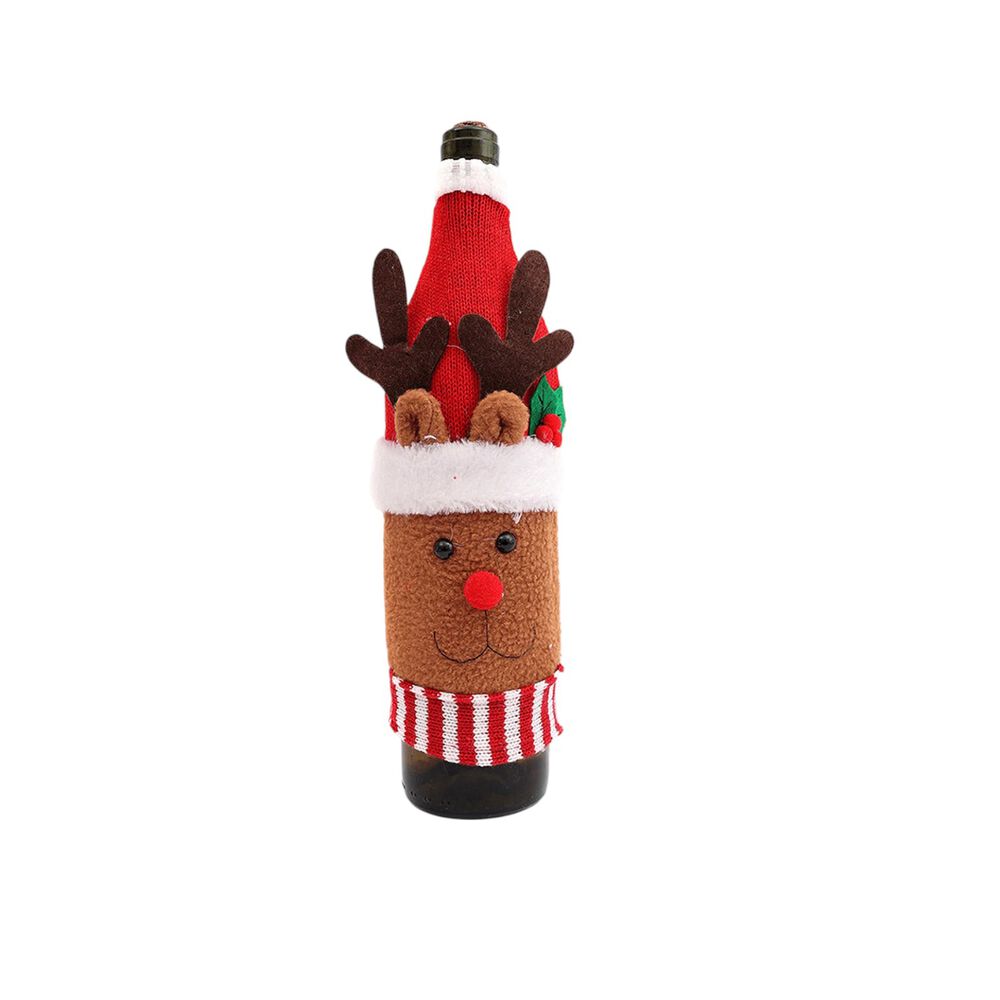 Juego 3 Fundas Botella Vino Decoración Navideña Hogar Pascua image number 2.0