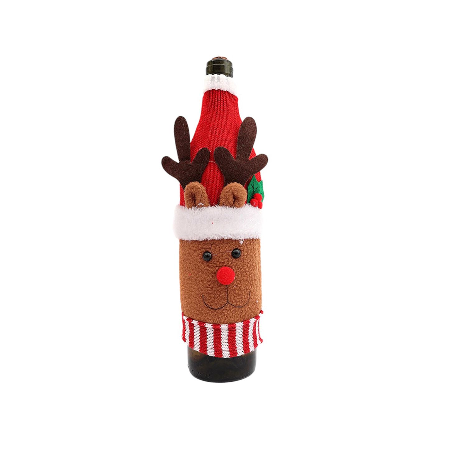 Juego 3 Fundas Botella Vino Decoraci&oacute;n Navide&ntilde;a Hogar Pascua image number 2.0