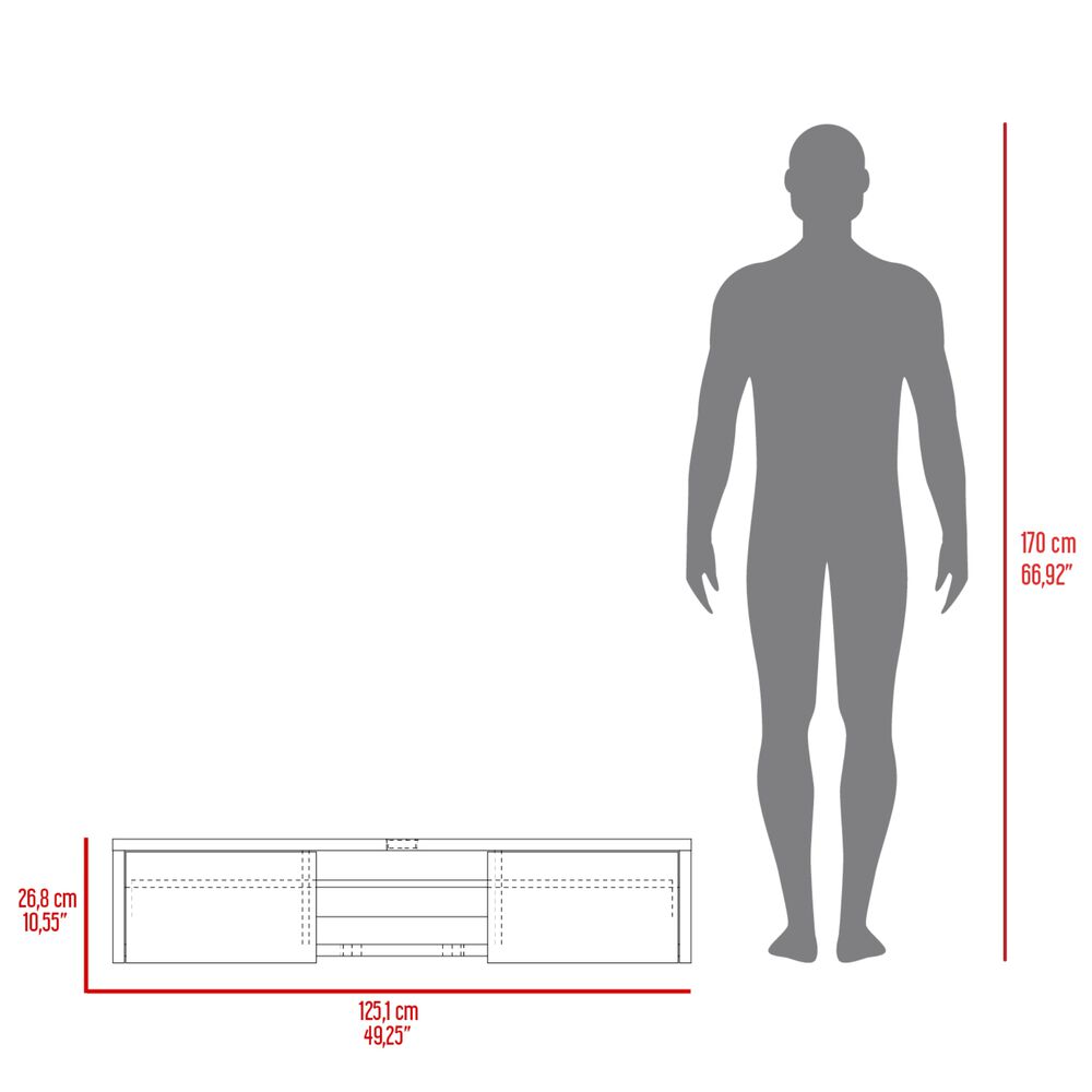 Mueble Para Tv 65" Fm 26,8x125,1x29,7 Cm Caf&eacute; Claro image number 9.0
