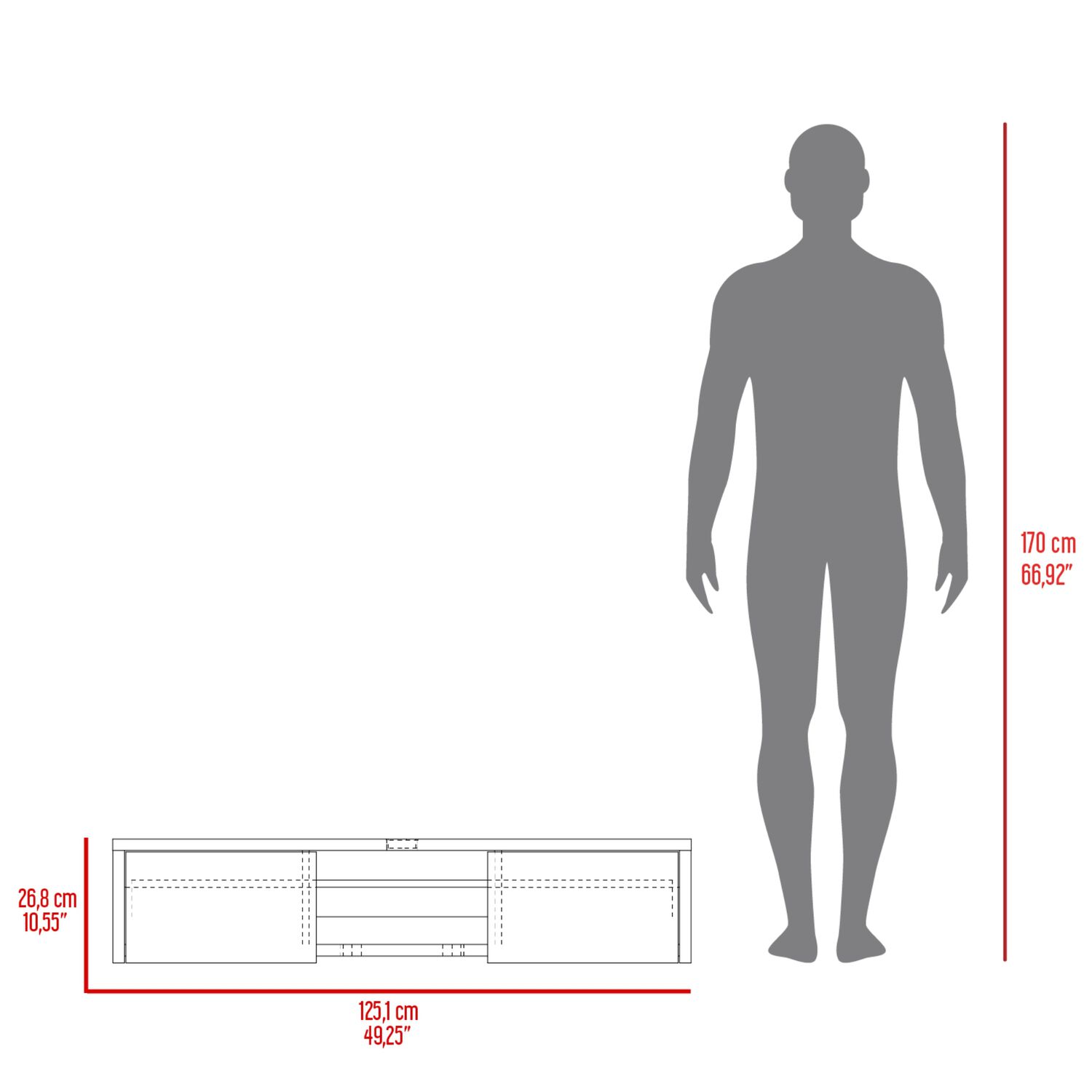 Mueble Para Tv 65" Fm 26,8x125,1x29,7 Cm Caf&eacute; Claro image number 9.0