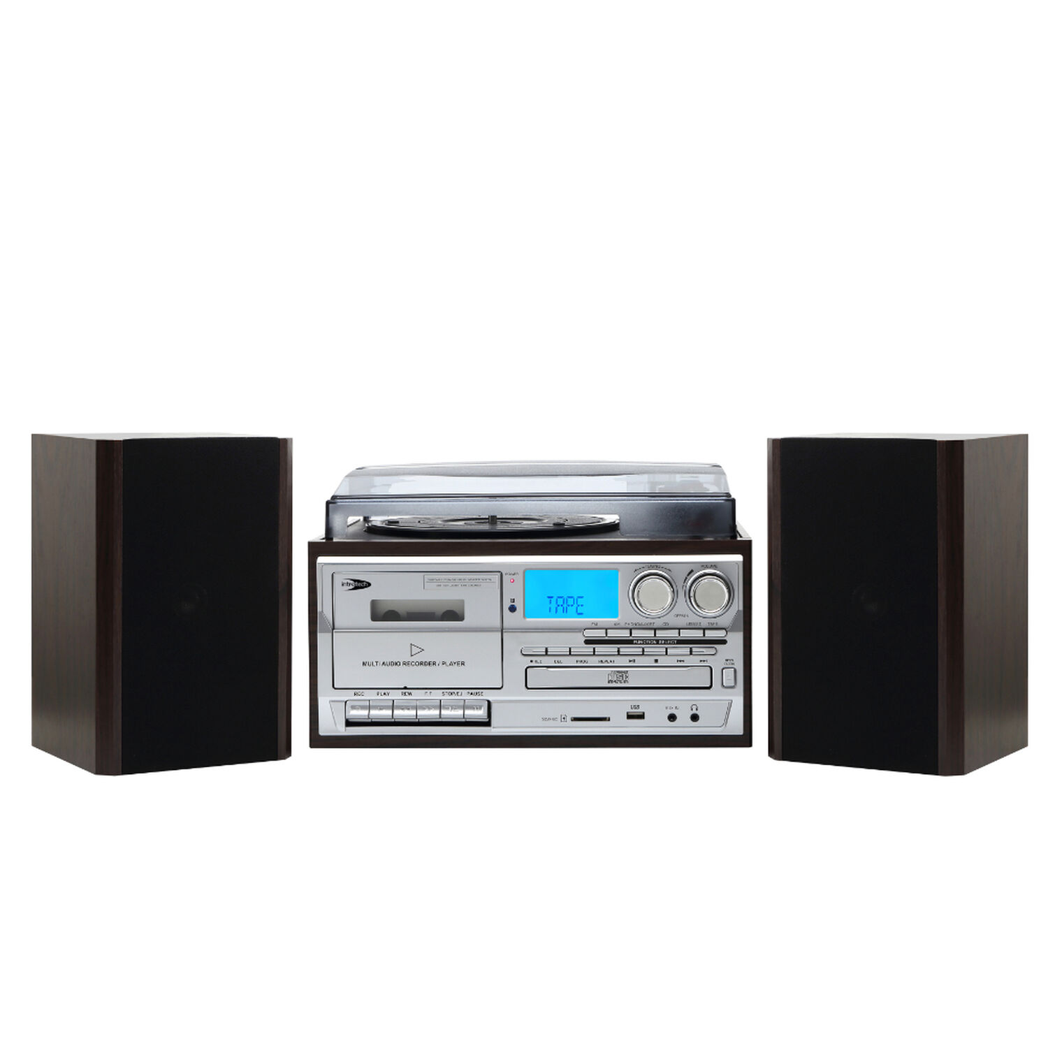 Tornamesa Bluetooth Con Cd Y Cassette + Parlantes Externos image number 0.0